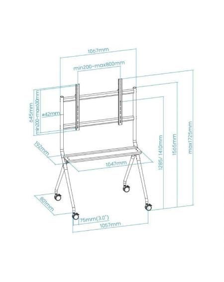 Soporte de Pie con Ruedas TooQ FS20205M-B para TV de 50-86'/ hasta 120kg