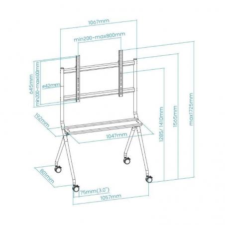 Soporte de Pie con Ruedas TooQ FS20205M-B para TV de 50-86'/ hasta 120kg