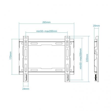 Soporte de Pared Fijo TooQ LP1043F-B para TV de 23-43'/ hasta 45kg