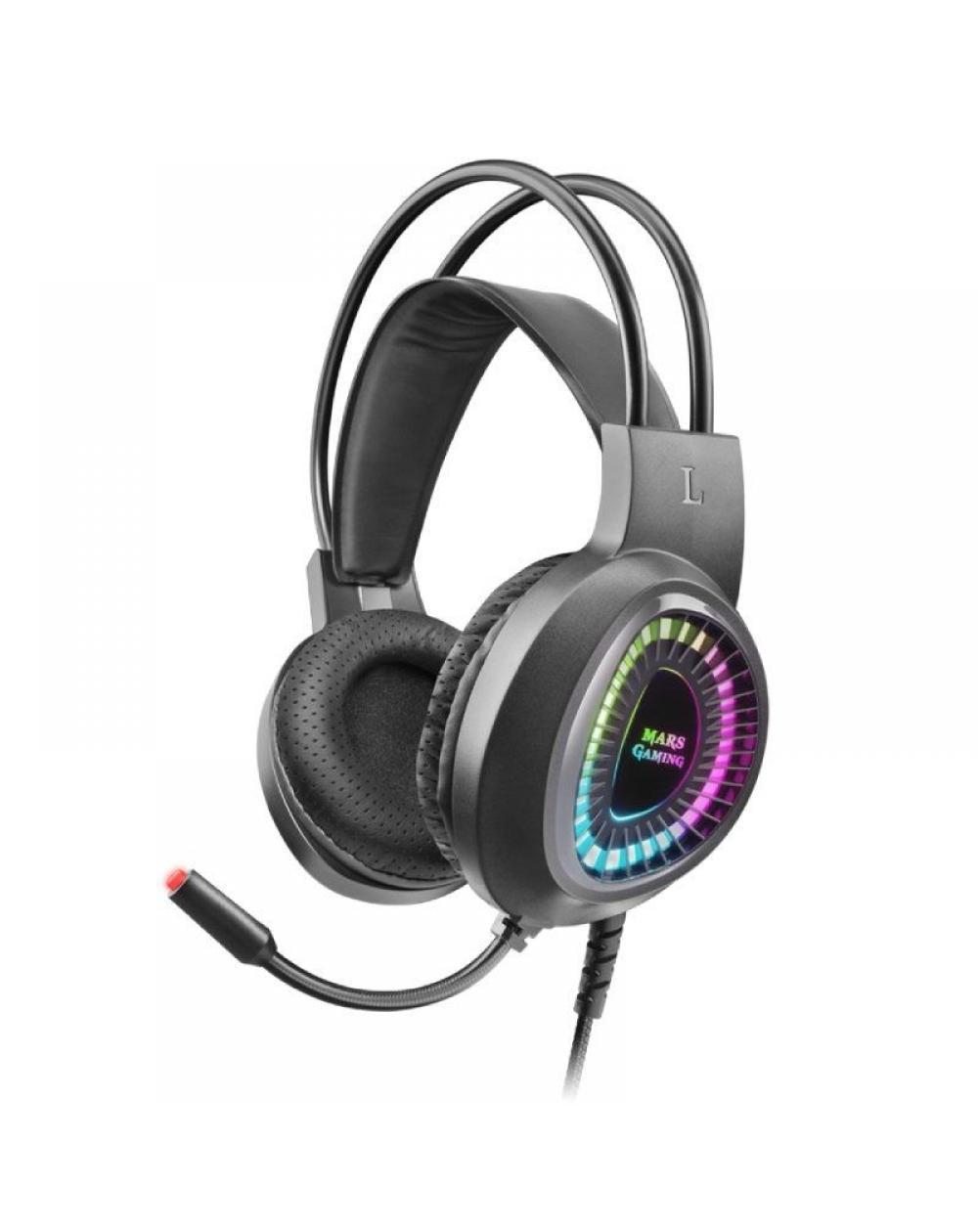 Auriculares Gaming con Micrófono Mars Gaming MH220/ Jack 3.5/ USB 2.0/ Negros - Imagen 1