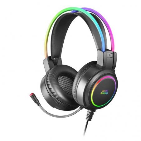 Auriculares Gaming con Micrófono Mars Gaming MHRGB/ Jack 3.5/ Negros - Imagen 1