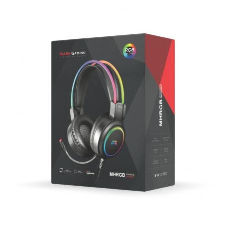 Auriculares Gaming con Micrófono Mars Gaming MHRGB/ Jack 3.5/ Negros - Imagen 4