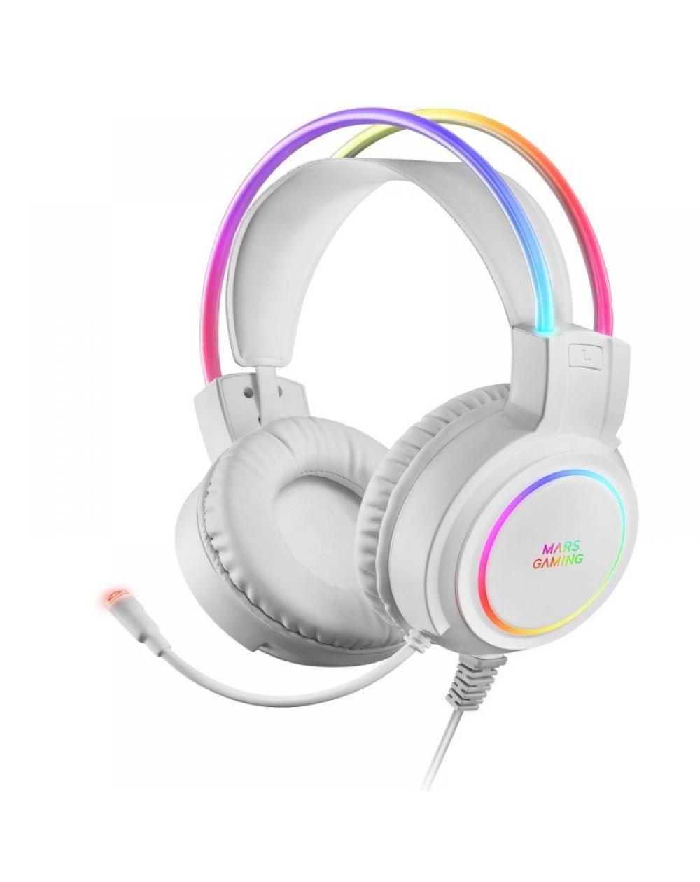 Auriculares Gaming con Micrófono Mars Gaming MHRGB/ Jack 3.5/ Blancos - Imagen 1