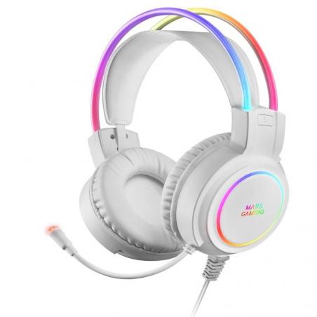 Auriculares Gaming con Micrófono Mars Gaming MHRGB/ Jack 3.5/ Blancos - Imagen 1