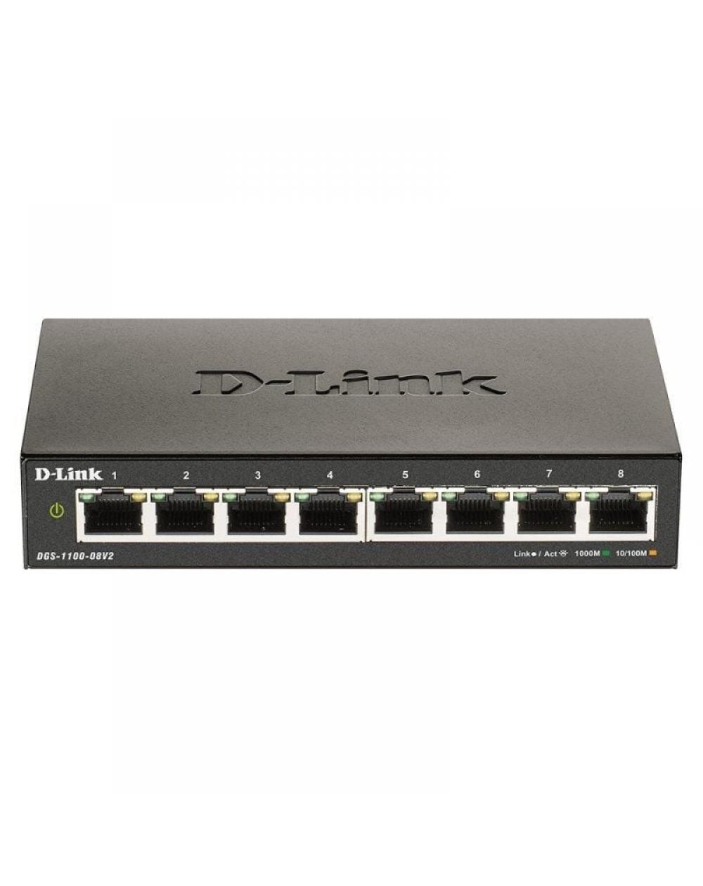 Switch Gestionable D-Link DGS-1100-08V2 8 Puertos/ RJ-45 10/100/1000