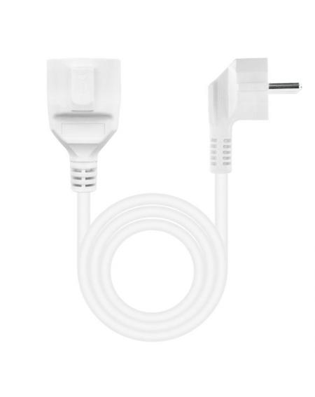 Cable Alargador de Corriente Nanocable 10.22.0610-W/ Schuko Hembra - Schuko Macho/ 10m/ Blanco