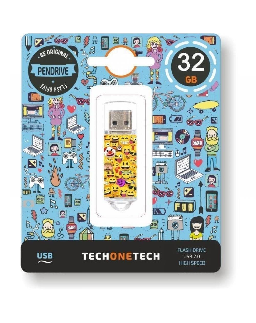 Pendrive 32GB Tech One Tech Emojis USB 2.0