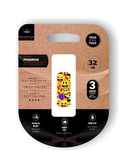 Pendrive 32GB Tech One Tech Emoji collage USB 2.0
