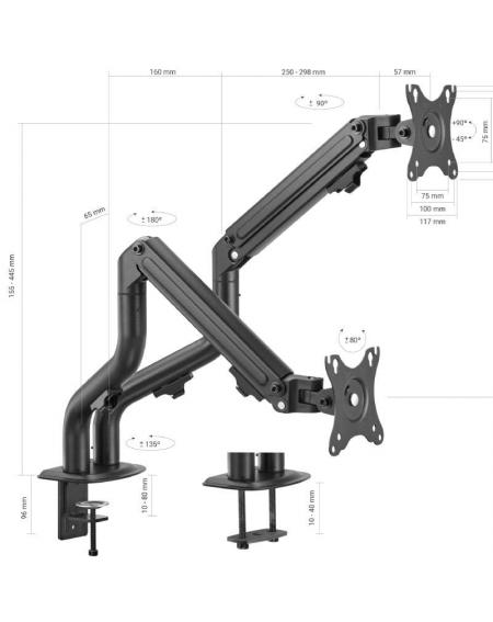 Soporte para 2 Monitores o TV Aisens DT32TSR-141/ hasta 8kg