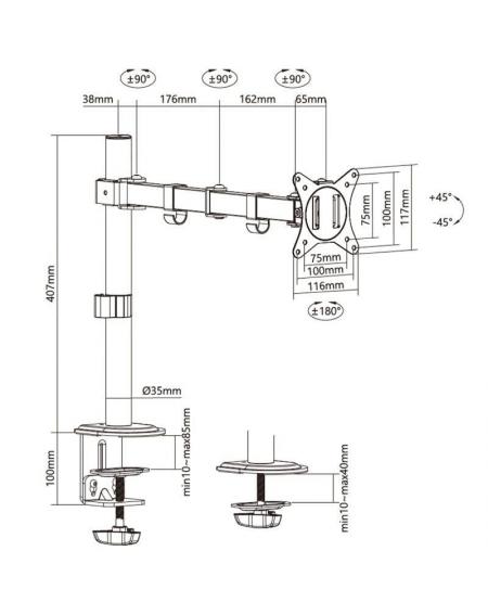 Soporte para Monitor y TV Aisens DT32TSR-147/ hasta 9kg