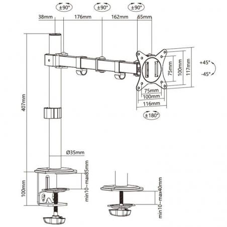 Soporte para Monitor y TV Aisens DT32TSR-147/ hasta 9kg