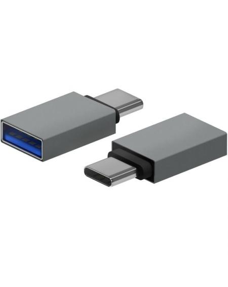 Adaptador USB 3.2 Aisens A108-0718/ USB Hembra - USB Tipo-C Macho/ Gris