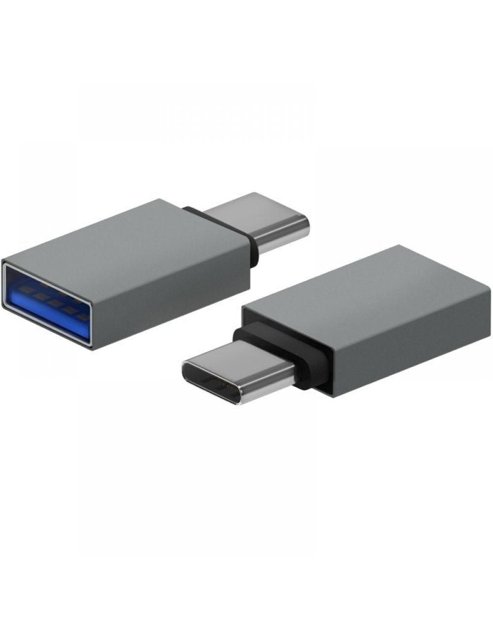 Adaptador USB 3.2 Aisens A108-0718/ USB Hembra - USB Tipo-C Macho/ Gris