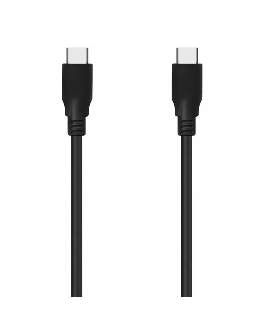 Cable USB 3.2 Tipo-C Aisens A107-0701 20GBPS 5A 100W/ USB Tipo-C Macho - USB Tipo-C Macho/ 60cm/ Negro