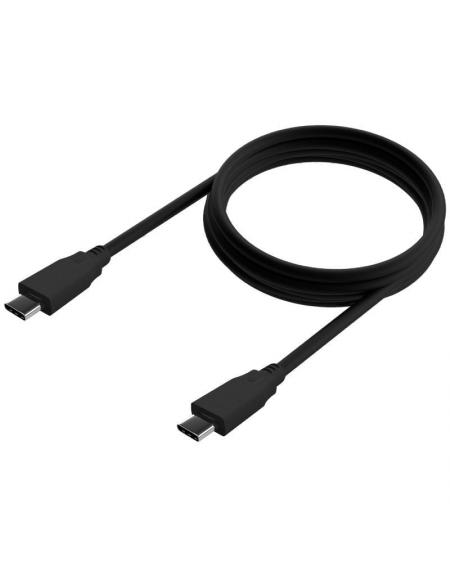 Cable USB 3.2 Tipo-C Aisens A107-0701 20GBPS 5A 100W/ USB Tipo-C Macho - USB Tipo-C Macho/ 60cm/ Negro