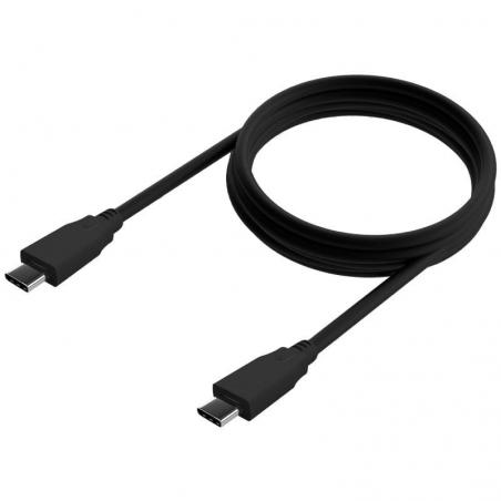 Cable USB 3.2 Tipo-C Aisens A107-0701 20GBPS 5A 100W/ USB Tipo-C Macho - USB Tipo-C Macho/ 60cm/ Negro