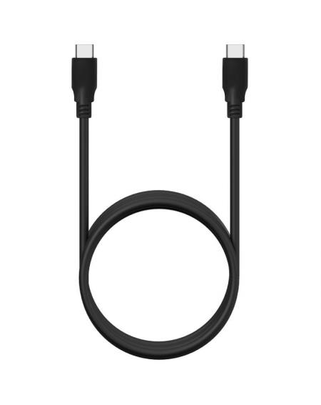 Cable USB 3.2 Tipo-C Aisens A107-0701 20GBPS 5A 100W/ USB Tipo-C Macho - USB Tipo-C Macho/ 60cm/ Negro