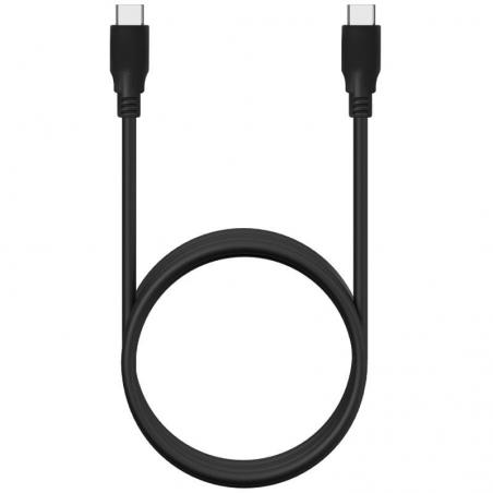 Cable USB 3.2 Tipo-C Aisens A107-0701 20GBPS 5A 100W/ USB Tipo-C Macho - USB Tipo-C Macho/ 60cm/ Negro