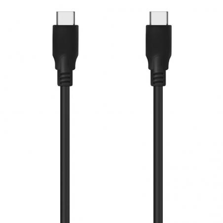 Cable USB 3.2 Tipo-C Aisens A107-0703 20GBPS 5A 100W/ USB Tipo-C Macho - USB Tipo-C Macho/ 1.5m/ Negro