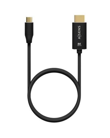 Cable Conversor Aisens A109-0711/ USB Tipo-C Macho/ HDMI 8K Macho/ 1m/ Negro