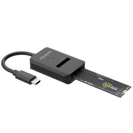 Dock USB Tipo-C para SSD M2 SATA/NVMe NGFF Aisens ASUC-M2D011-BK/ Negro