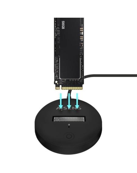 Dock USB Tipo-C para SSD M2 SATA/NVMe NGFF Aisens ASUC-M2D013-BK/ Negro