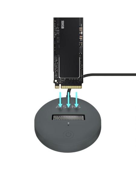 Dock USB Tipo-C para SSD M2 SATA/NVMe NGFF Aisens ASUC-M2D014-GR/ Gris