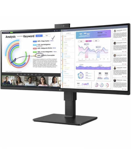 Monitor Profesional Ultrapanorámico Curvo LG 34BQ77QC-B 34'/ WQHD/ Webcam/ Multimedia/ Negro