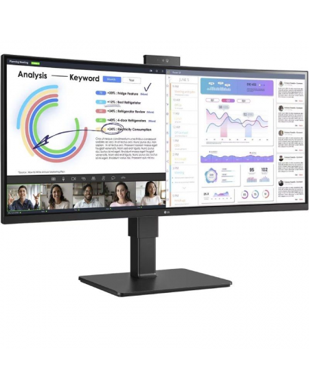 Monitor Profesional Ultrapanorámico Curvo LG 34BQ77QC-B 34'/ WQHD/ Webcam/ Multimedia/ Negro