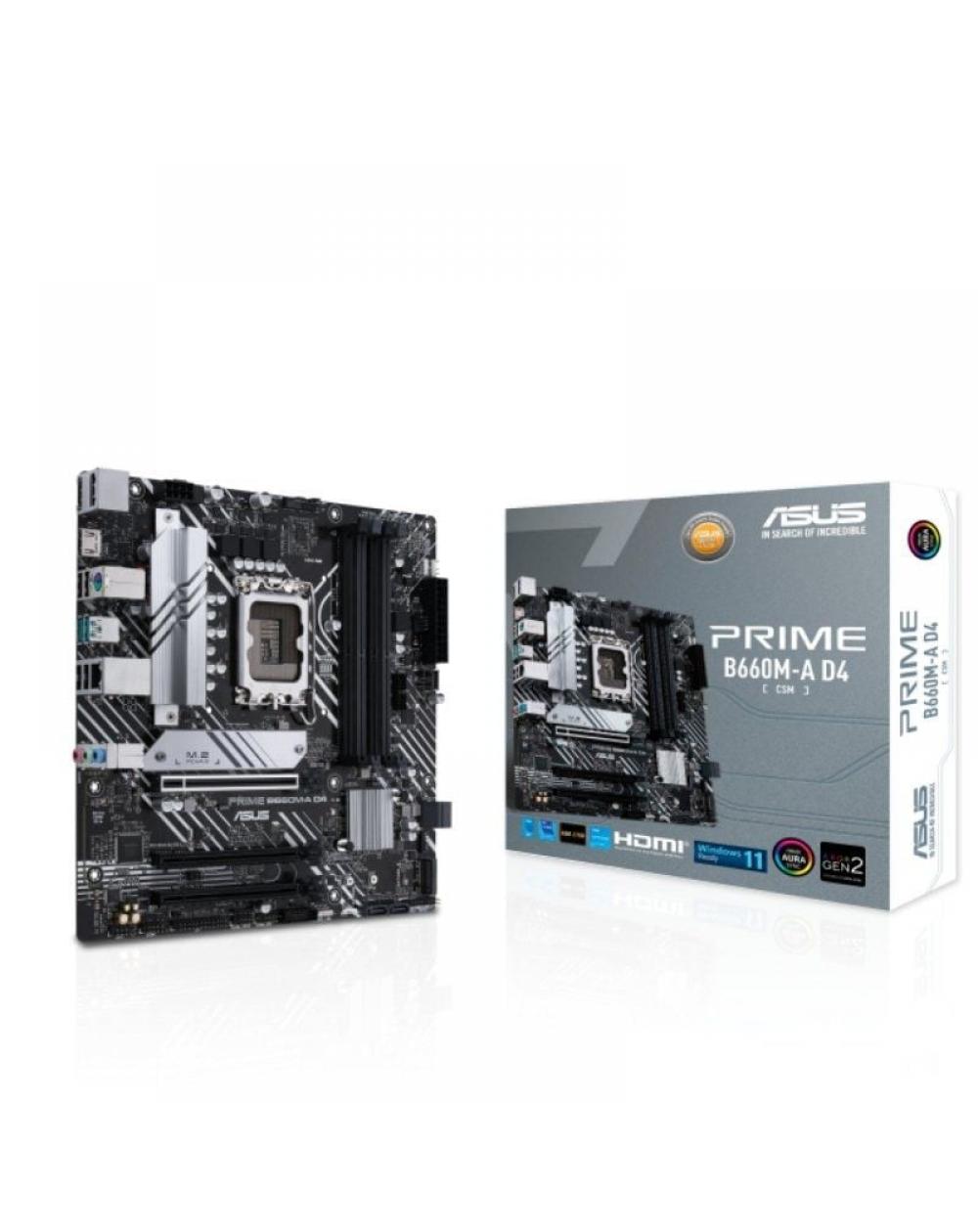 Placa Base Asus Prime B660M-A D4-CSM/ Socket 1700/ Micro ATX