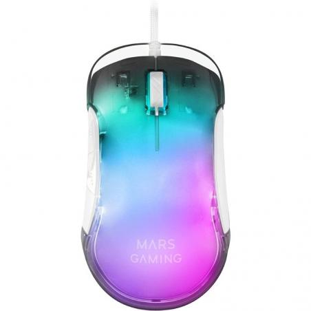 Ratón Gaming Mars Gaming MMGLOWW/ Hasta 12800 DPI/ Blanco - Imagen 1