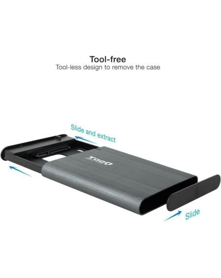 Caja Externa para Disco Duro de 2.5' TooQ TQE-2503G/ USB 3.1/ Sin Tornillos