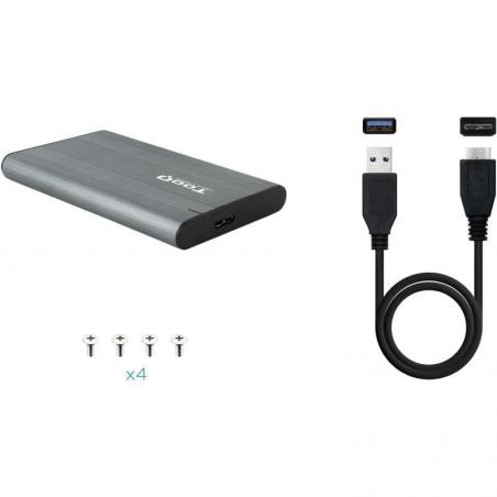 Caja Externa para Disco Duro de 2.5' TooQ TQE-2503G/ USB 3.1/ Sin Tornillos