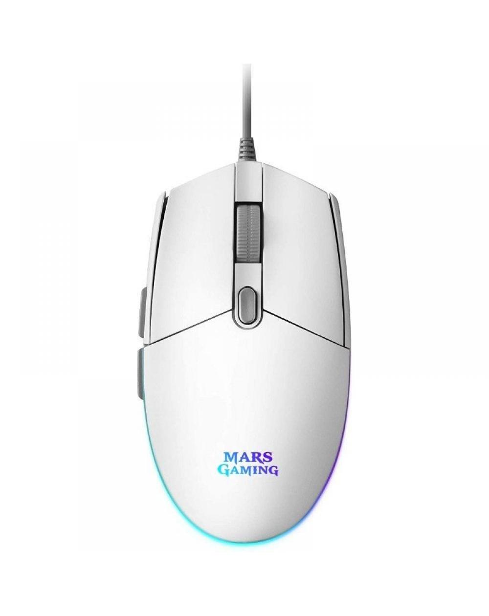 Ratón Gaming Mars Gaming MMGW/ Hasta 3200 DPI/ Blanco - Imagen 1