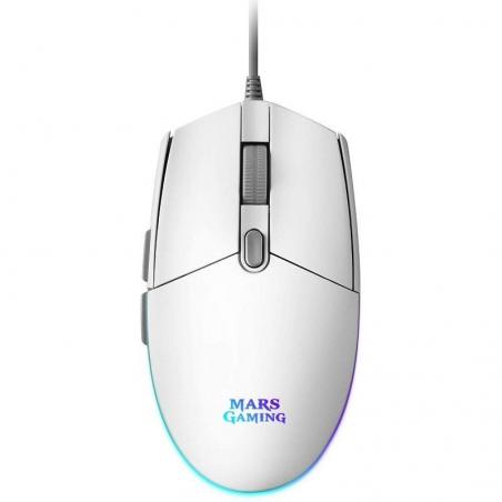 Ratón Gaming Mars Gaming MMGW/ Hasta 3200 DPI/ Blanco - Imagen 1