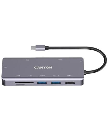 Docking USB Tipo-C Canyon CNS-TDS11/ 1xHDMI/ 3xUSB/ 1xRJ45/ 1xAudio/ 1xUSB Tipo-C PD/ 1xLector Tarjetas/ Gris Oscuro