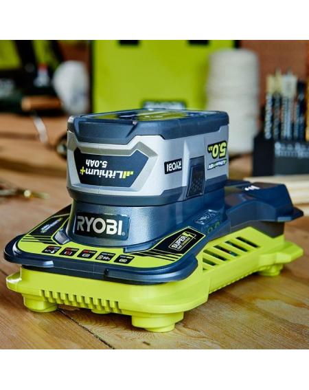 Cargador de Baterías Ryobi ONE+ RC18-150 Litio-ion/ 18V 5,0 Ah/ Sin batería