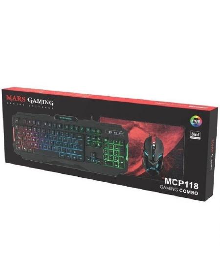 Pack Gaming Mars Gaming MCP118/ Teclado + Ratón Óptico + Alfombrilla - Imagen 5