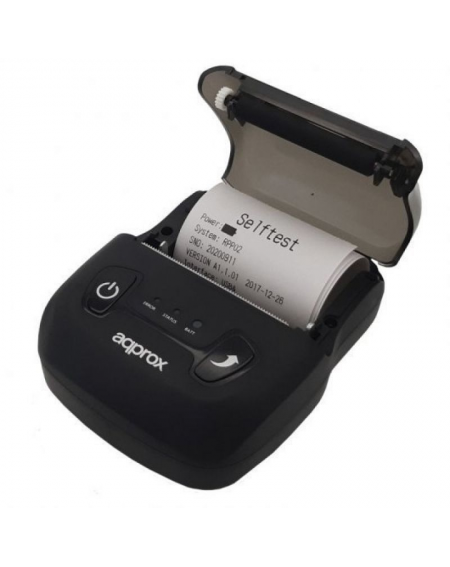 Impresora de Tickets Approx appPOS58PORTABLE+/ Térmica/ Ancho papel 58mm/ USB-Bluetooth/ Negra