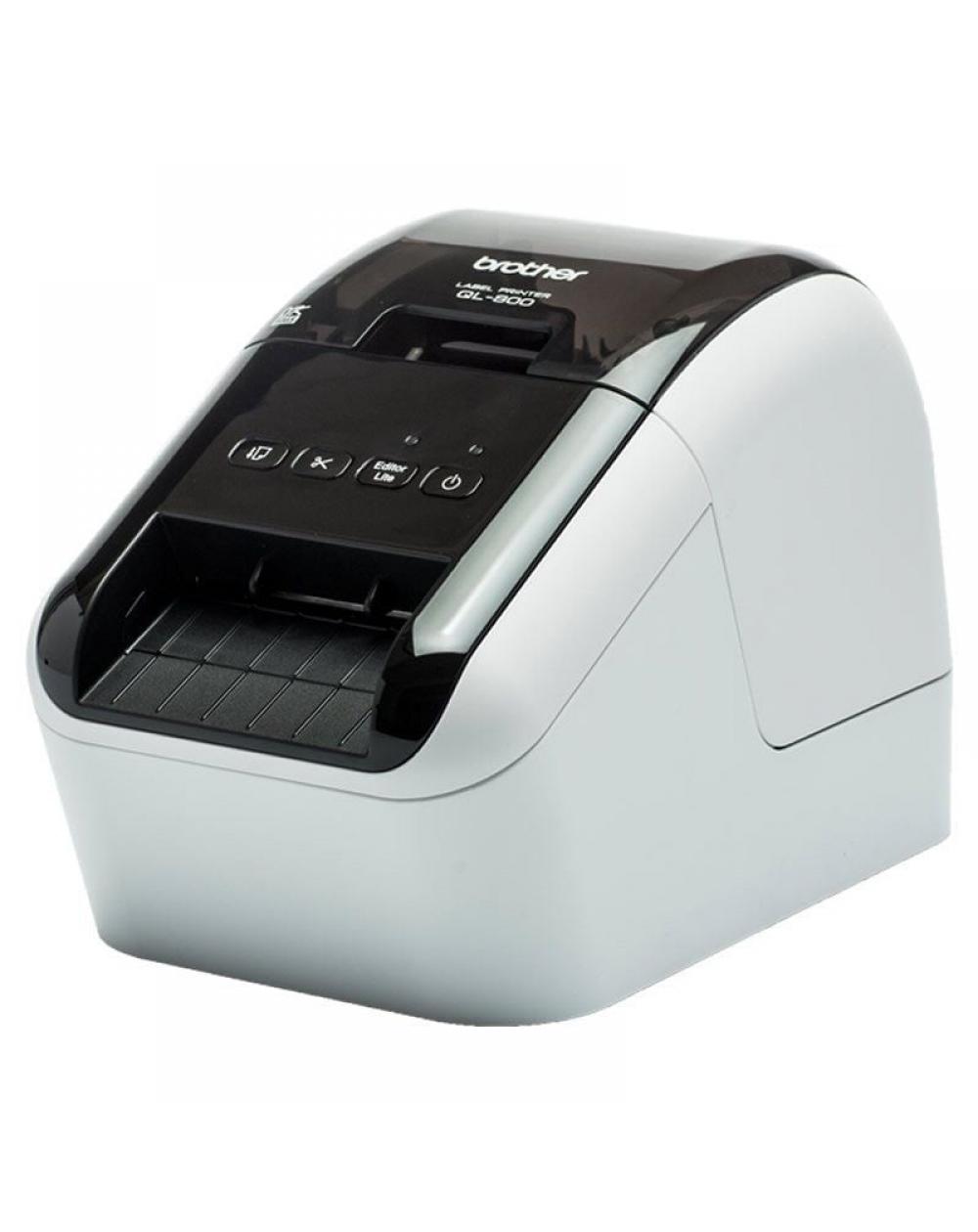 Impresora de Etiquetas Brother QL-800/ Térmica/ Ancho etiqueta 62mm/ USB/ Blanca y Negra