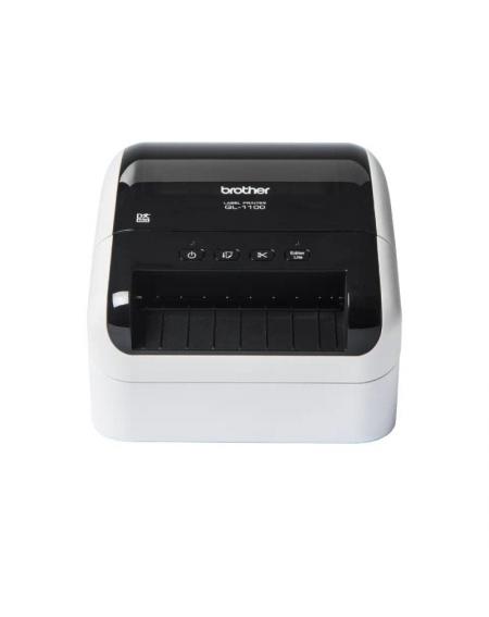 Impresora de Etiquetas Brother QL-1100C/ Térmica/ Ancho etiqueta 103mm/ USB/ Blanca y Negra