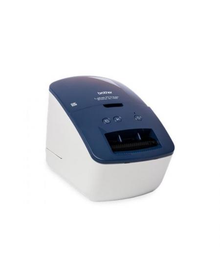 Impresora de Etiquetas Brother QL-600B/ Térmica/ Ancho etiqueta 62mm/ USB/ Azul y Blanca