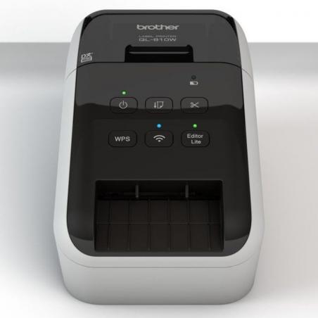 Impresora de Etiquetas Brother QL-810WC/ Térmica/ Ancho etiqueta 62mm/ USB-WiFi/ Blanca y Negra