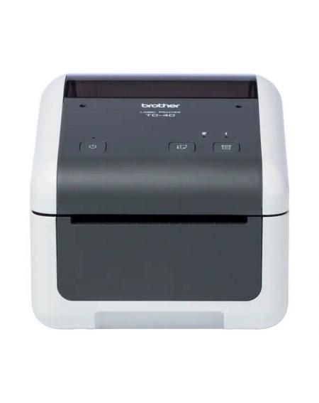 Impresora de Etiquetas y Tickets Brother TD-4210D/ Térmica Directa/ Ancho etiqueta 118mm/ USB-RS-232C/ Blanca y Negra