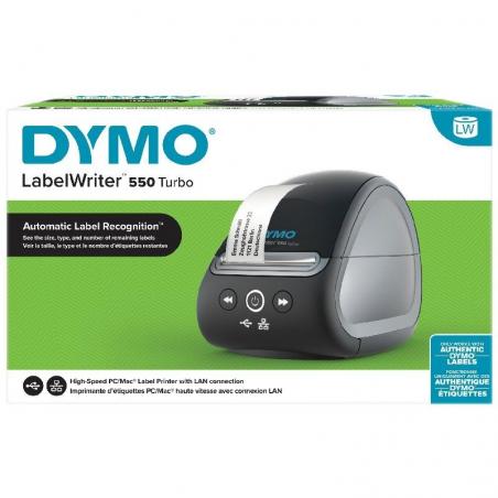 Impresora de Etiquetas Dymo LabelWriter 550 Turbo/ Térmica/ USB/ Negra