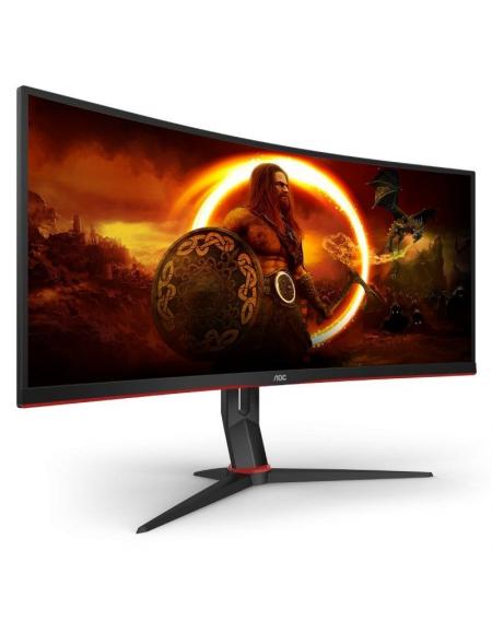 Monitor Gaming Ultrapanorámico Curvo AOC CU34G2X/BK  34'/ WQHD/ 1ms/ 144Hz/ VA/ Negro y Rojo