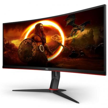 Monitor Gaming Ultrapanorámico Curvo AOC CU34G2X/BK  34'/ WQHD/ 1ms/ 144Hz/ VA/ Negro y Rojo