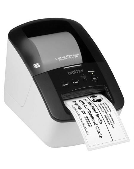 Impresora de Etiquetas Brother QL-700/ Térmica/ Ancho etiqueta 62mm/ USB/ Blanca y Negra