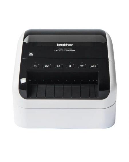 Impresora de Etiquetas Brother QL-1110NWBC/ Térmica/ Ancho etiqueta 103mm/ USB-WIFI-Bluetooth-Ethernet/ Blanca y Negra