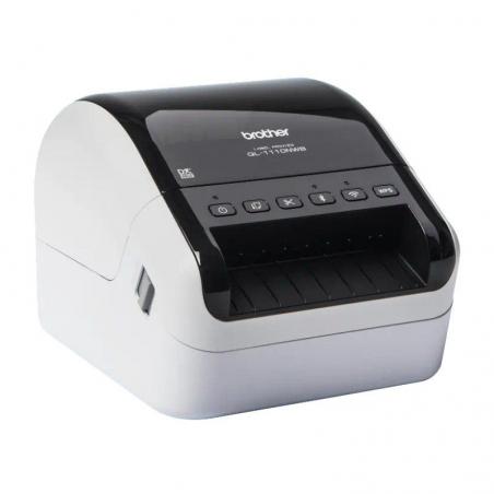 Impresora de Etiquetas Brother QL-1110NWBC/ Térmica/ Ancho etiqueta 103mm/ USB-WIFI-Bluetooth-Ethernet/ Blanca y Negra